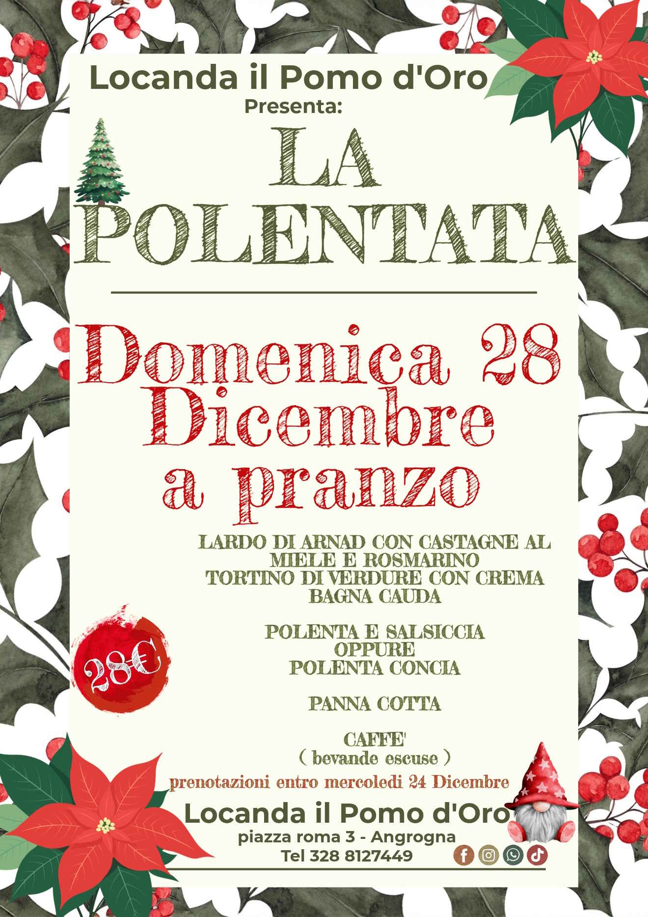 Menu polentata 28 dicembre